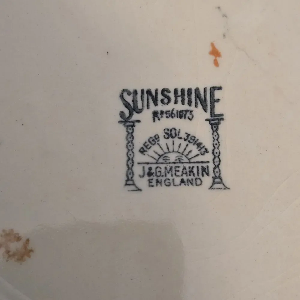 Vintage J. & G. Meakin Oval Serving Platter Pilgrim Pattern Sunshine Ware